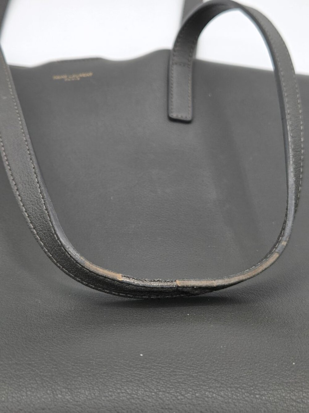 Saint Laurent East West Shopping Tote – Dark Gray Leather | Large Size - Picture 11 of 15
